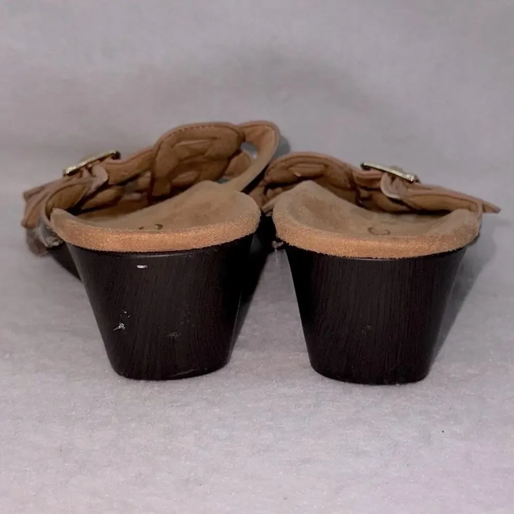 Women’s Vionic Radia Leather Adjustable Sandals Arch Support Snake Print size 8